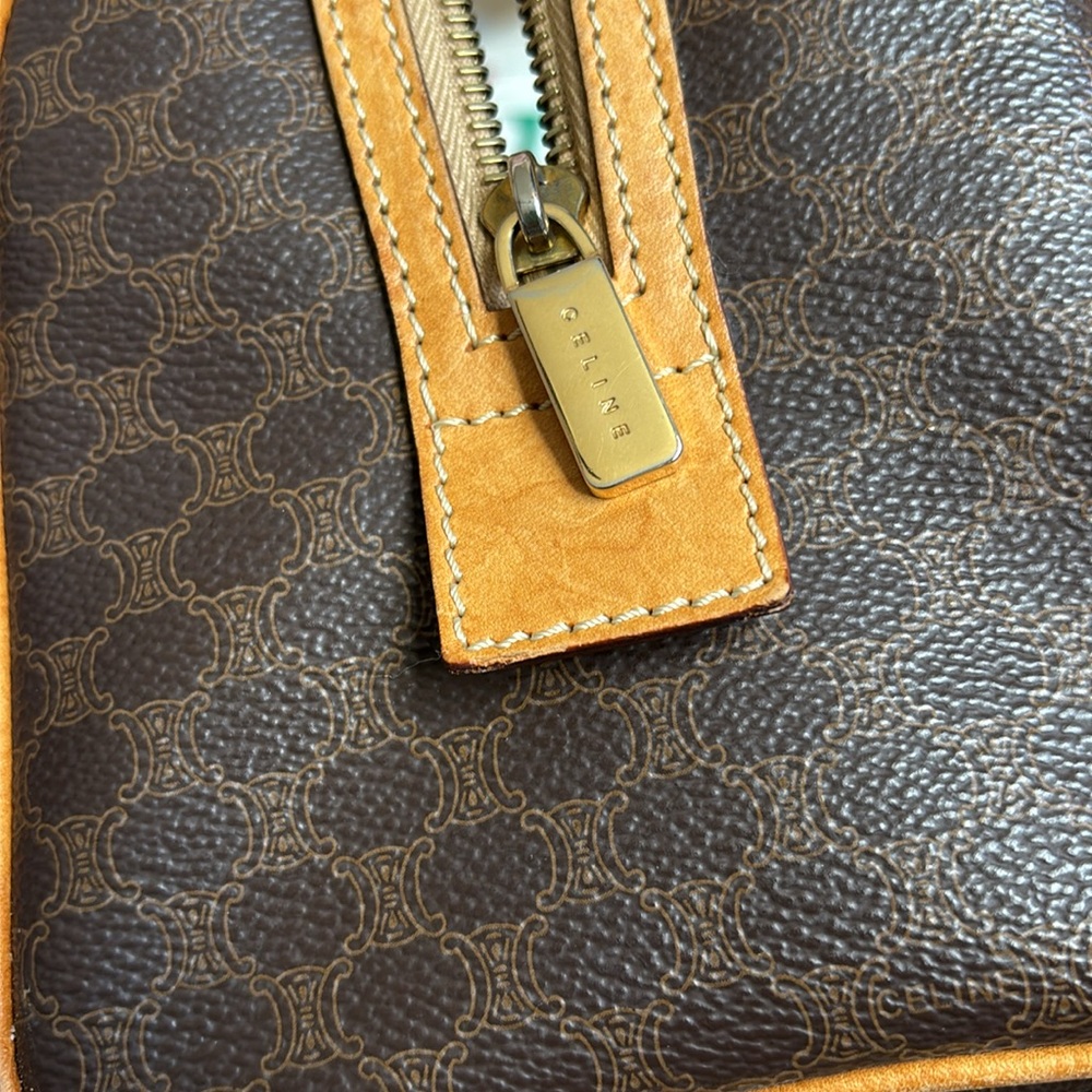 Celine, Boston bag Brown Macadam Triomphe Handbag - Picture 12 of 15